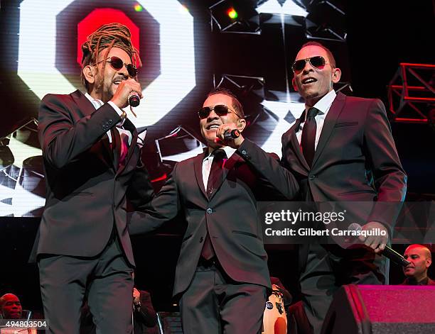 Los Hermanos Rosario perform during Mega 97.9 Megaton Concert at Madison Square Garden on October 28, 2015 in New York City.