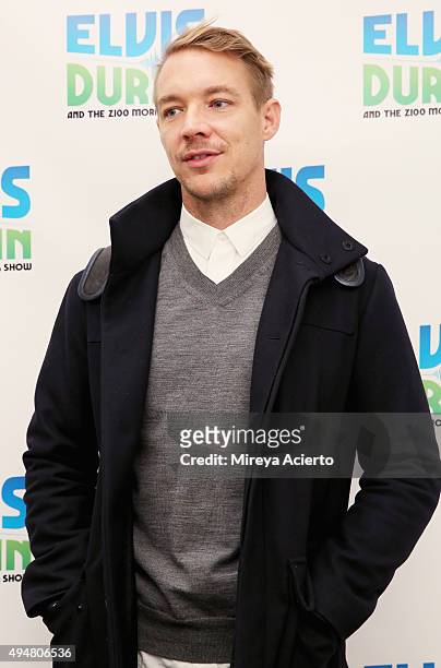 Record producer, Diplo visits "The Elvis Duran Z100 Morning Show" at Z100 Studio on October 28, 2015 in New York City.