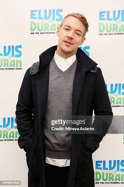 Record producer, Diplo visits "The Elvis Duran Z100 Morning Show" at Z100 Studio on October 28, 2015 in New York City.