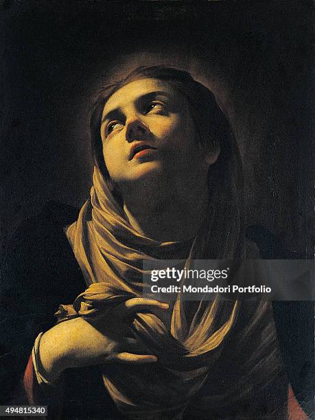 The Grieving Madonna , by Simon Vouet, 1624-1625, 17th Century, oil on canvas 4 x 50,4 cm Italy, Lombardy, Bergamo, Credito Bergamasco. Whole artwork...