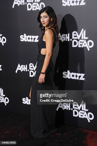 Actress Dana DeLorenzo arrives at the premiere of STARZ's "Ash Vs Evil Dead" at TCL Chinese Theatre on October 28, 2015 in Hollywood, California.