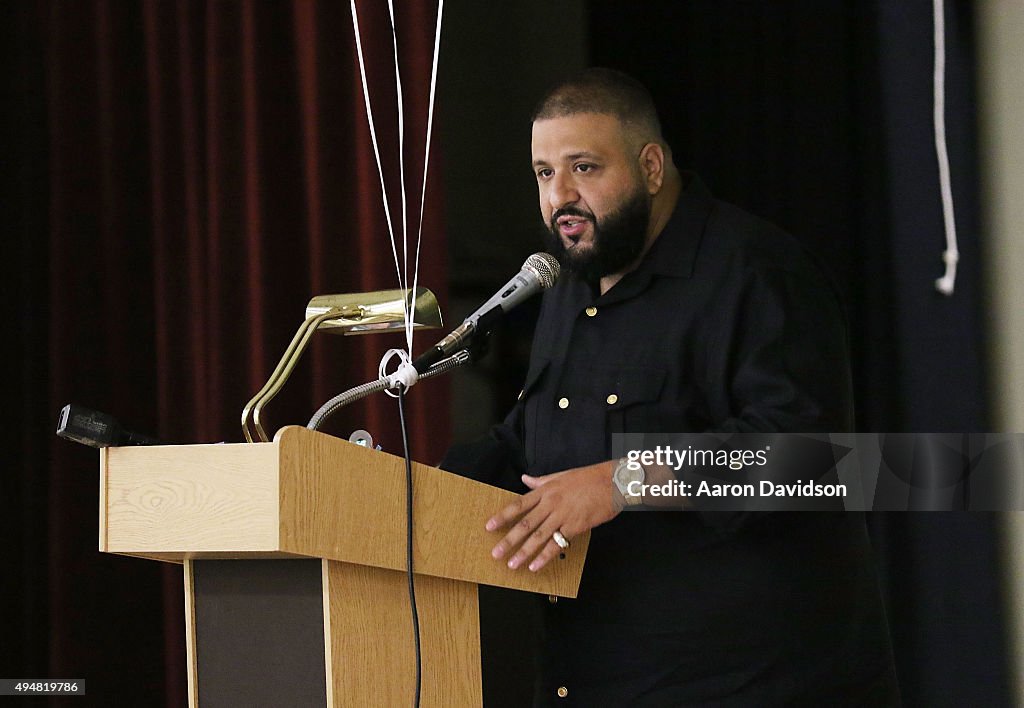 DJ Khaled Visits Dade County Citrus Grove Middle School