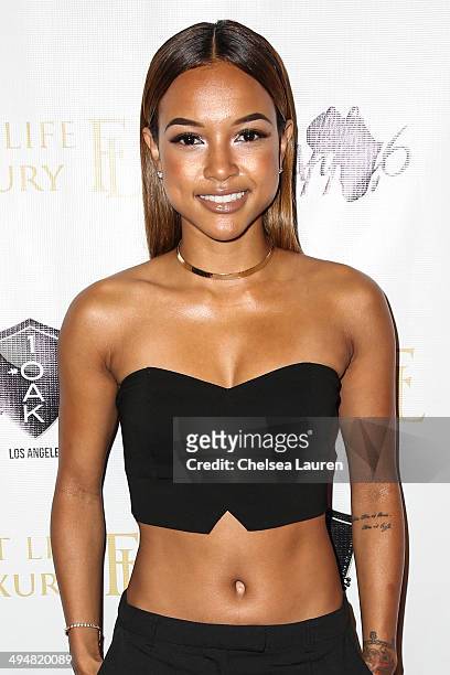 Model Karrueche Tran arrives at the For Our Girls of Nigeria benefit concert hosted by singer/actor Tyrese Gibson at 1OAK on May 30, 2014 in West...