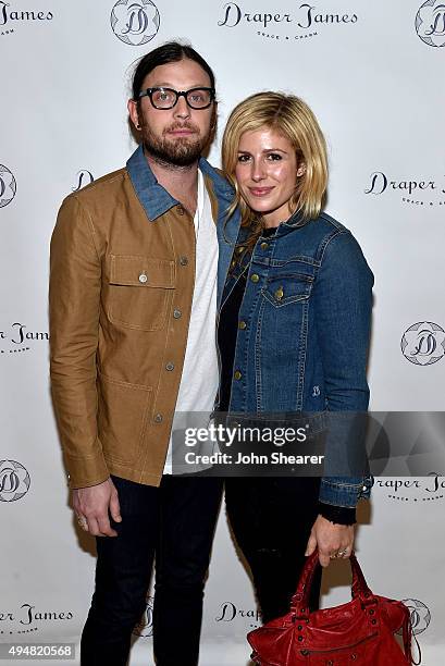 Nathan Followill and Jessie Baylin attend the Draper James Nashville store opening on October 28, 2015 in Nashville, Tennessee.