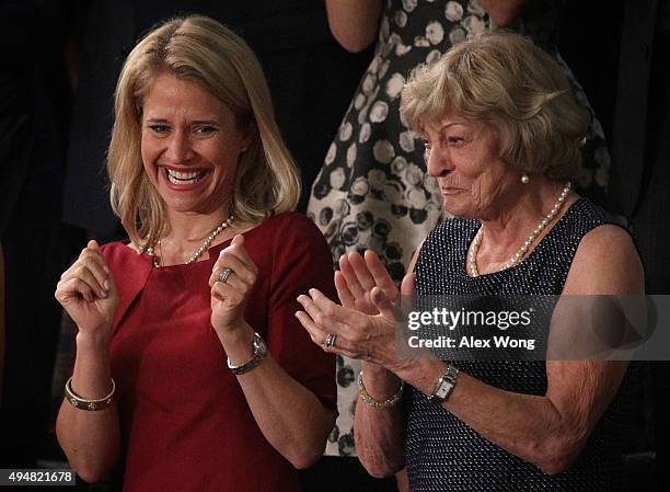 Janna Ryan and Elizabeth Ryan , wife and mother of incoming Speaker of the House Rep. Paul Ryan , watch a speaker election in the House Chamber of...