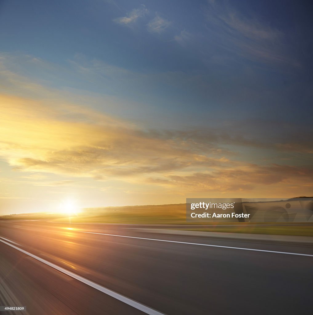 Country sunrise road