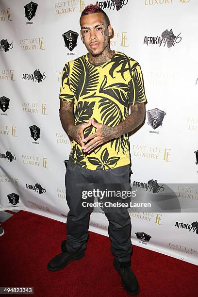 Recording artist InkMonstarr arrives at the For Our Girls of Nigeria benefit concert hosted by singer/actor Tyrese Gibson at 1OAK on May 30, 2014 in...