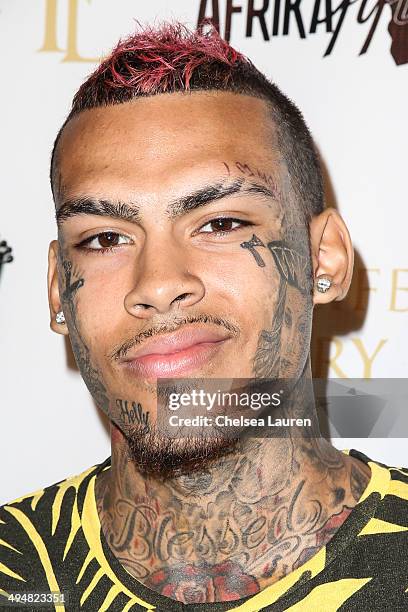 Recording artist InkMonstarr arrives at the For Our Girls of Nigeria benefit concert hosted by singer/actor Tyrese Gibson at 1OAK on May 30, 2014 in...