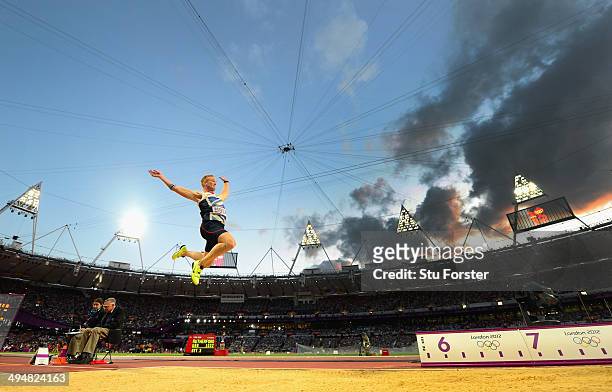 Greg Rutherford of Great Britain competes in the Men's Long Jump Final on Day 8 of the London 2012 Olympic Games at Olympic Stadium on August 4, 2012...