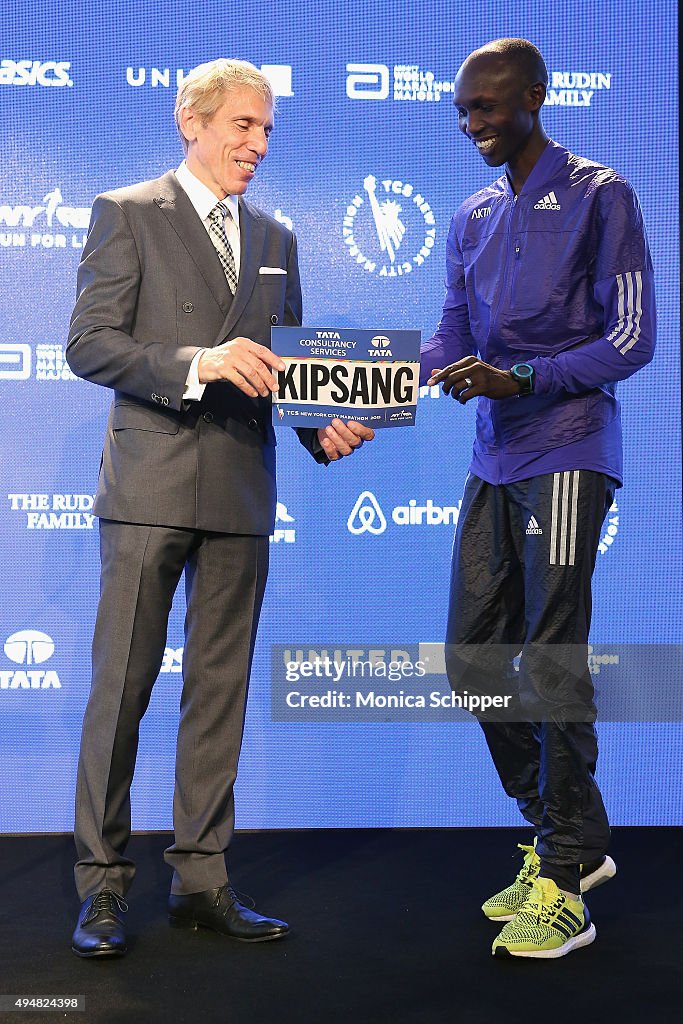 2015 TCS New York City Marathon - Opening Press Conference & Blue Line Painting Ceremony