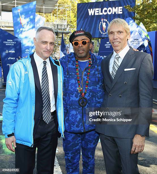 President & CEO, Michael Capiraso, Filmmaker and Grand Marshal of the New York City Marathon Spike Lee and Peter Ciaccia, NYRR's President, Events...