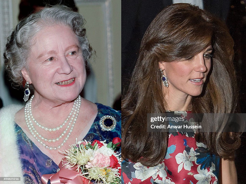 Catherine, Duchess of Cambridge Wears Queen Mother Earrings