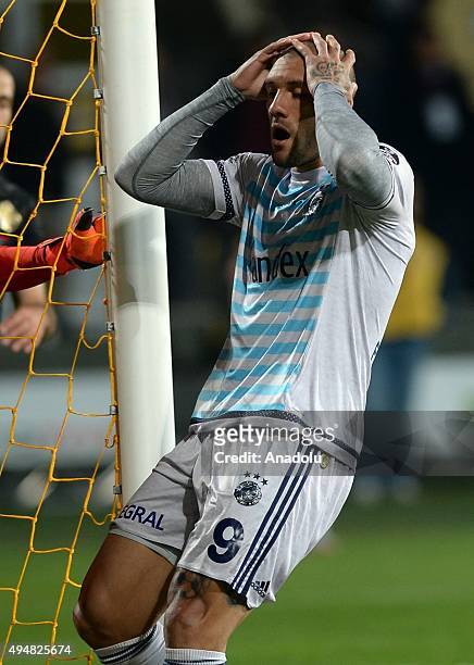 Fernandao of Fenerbahce reacts during a Turkish Spor Toto Super League Soccer match between Osmanlispor and Fenerbahce at Ankara Osmanli Stadium in...