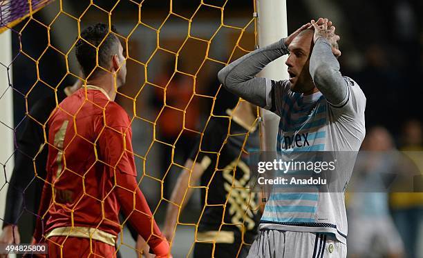 Fernandao of Fenerbahce reacts during a Turkish Spor Toto Super League Soccer match between Osmanlispor and Fenerbahce at Ankara Osmanli Stadium in...