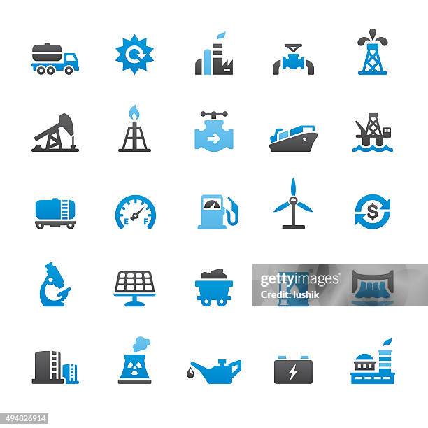 bildbanksillustrationer, clip art samt tecknat material och ikoner med industry related vector icons - naturgas
