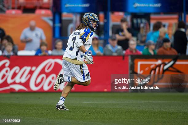 Josh Hawkins of the Charlotte Hounds in action against the Denver Outlaws at Sports Authority Field at Mile High on May 30, 2014 in Denver, Colorado....