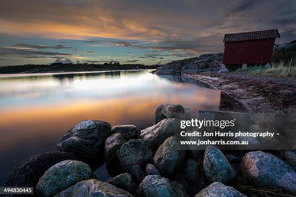 west coast of sweden - grebbestad stockfoto's en -beelden