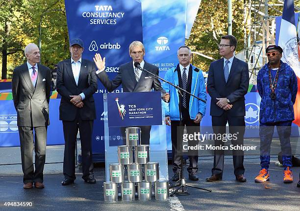 President of Events and Race Director of the TCS New York City Marathon Peter Ciaccia joined by Filmmaker and 2015 TCS New York City Marathon Grand...
