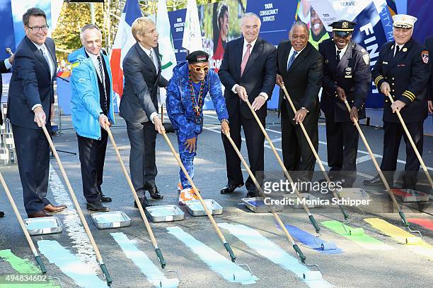 Tata Consultancy Services Chief Marketing Officer John Lenzen, NYRR President & CEO Michael Capiraso, NYRR President of Events and Race Director of...
