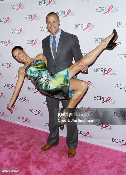 Photographer/TV personality Nigel Barker and wife Cristen Barker attend the 2015 BCRF Awards Gala at The Waldorf=Astoria on October 29, 2015 in New...