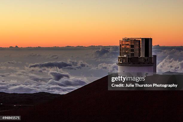 Night Sky Falls on the Subaru Optical IR Telescope Located on the Summit at the Mauna Kea Observatories on the Big Island of Hawaii