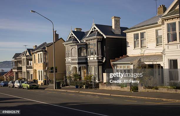 Victorian style villas on High Street in Dunedin.