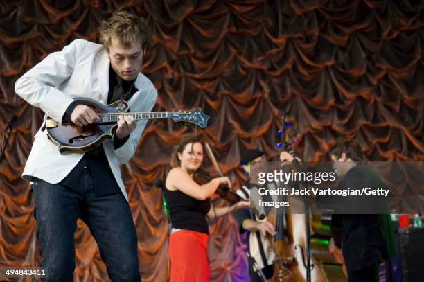 American band Nickel Creek perform during their 'Farewell Tour' concert at Rumsey Playfield, Central Park, New York, New York, August 14, 2007....