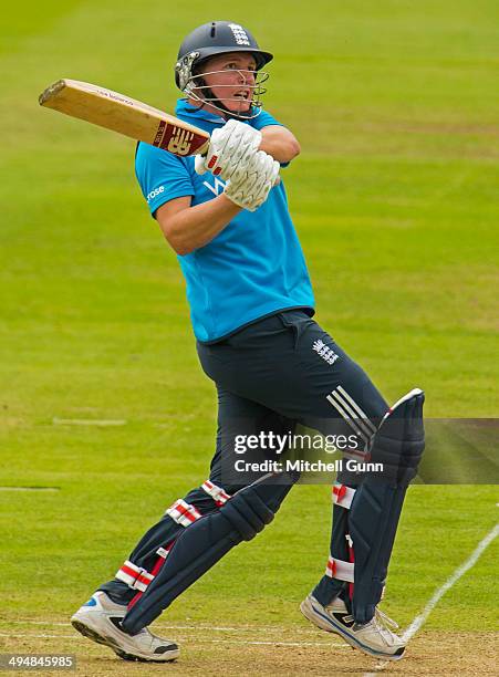 Gary Ballance of England batting during the England v Sri Lanka fourth one day international match at the Lords Cricket Ground, on May 31, 2014 in...