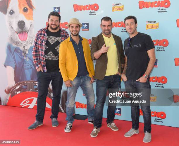 Members of the Spanish Band Efecto Pasillo attend the 'Pancho. El Perro Millonario' Madrid Premiere on May 31, 2014 in Madrid, Spain.