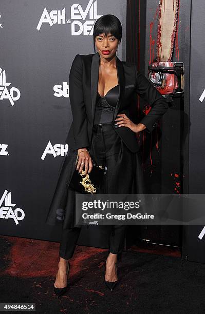 Actress Jill Marie Jones arrives at the premiere of STARZ's "Ash Vs Evil Dead" at TCL Chinese Theatre on October 28, 2015 in Hollywood, California.