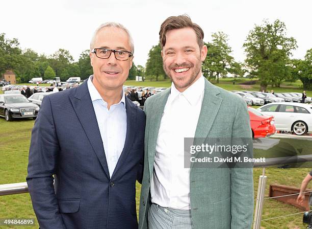 Audi UK Head of PR Jon Zammett and Will Young attend day one of the Audi Polo Challenge at Coworth Park Polo Club on May 31, 2014 in Ascot, England.