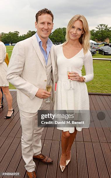 Brendan Cole and Zoe Cole attend day one of the Audi Polo Challenge at Coworth Park Polo Club on May 31, 2014 in Ascot, England.