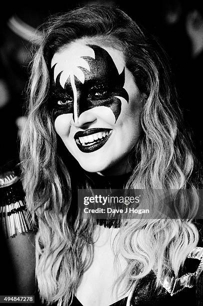 Perrie Edwards attends the KISS FM Haunted House Party at SSE Arena on October 29, 2015 in London, England.