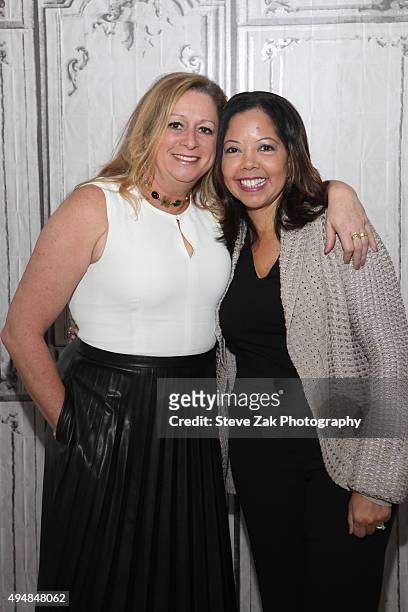 Abigail Disney and Lucy McBath attend AOL BUILD Presents: "The Armor Of Light" at AOL Studios In New York on October 29, 2015 in New York City.