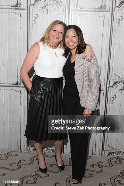 Abigail Disney and Lucy McBath attend AOL BUILD Presents: "The Armor Of Light" at AOL Studios In New York on October 29, 2015 in New York City.