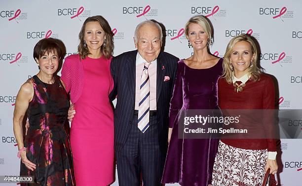 President & CEO Myra Biblowit, Kinga Lampert, Leonard Lauder, designer Tory Burch and Chef Sandra Lee attend the 2015 BCRF Awards Gala at The...