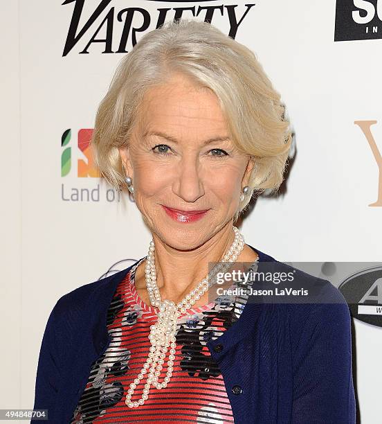 Actress Helen Mirren attends the 29th Israel Film Festival opening night gala at Saban Theatre on October 28, 2015 in Beverly Hills, California.