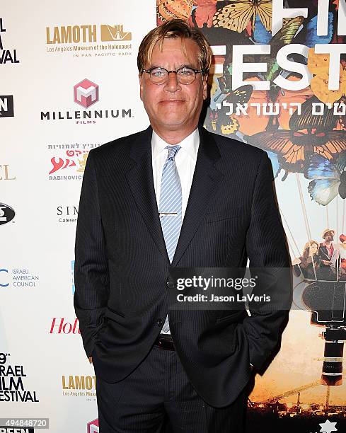 Writer Aaron Sorkin attends the 29th Israel Film Festival opening night gala at Saban Theatre on October 28, 2015 in Beverly Hills, California.