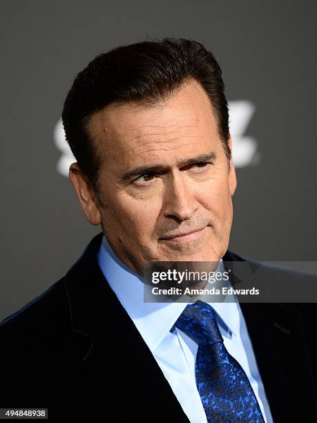 Actor Bruce Campbell arrives at the premiere of STARZ's 'Ash Vs Evil Dead' at TCL Chinese Theatre on October 28, 2015 in Hollywood, California.