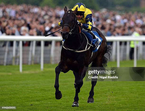 Mister Universe ridden by Graham Lee wins The Yorkshire Regiment EBF Stallions Median Auction Maiden Stakes at York on May 31, 2014 in York, England.