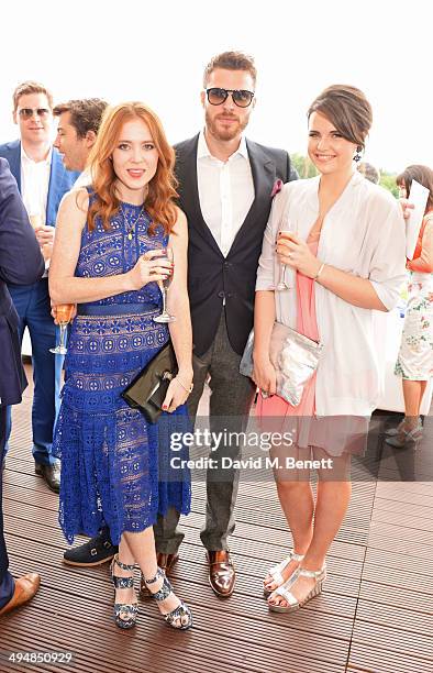 Angela Scanlon, Rick Edwards and Emer Kenny attend day one of the Audi Polo Challenge at Coworth Park Polo Club on May 31, 2014 in Ascot, England.