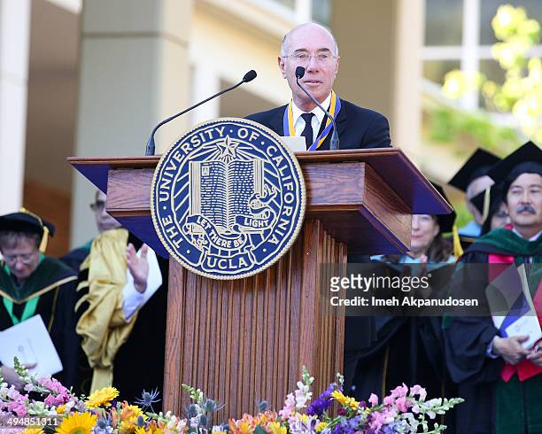 David Geffen, philanthropist and entertainment mogul, received the UCLA Medal, the highest honor bestowed by the university, during the David Geffen...