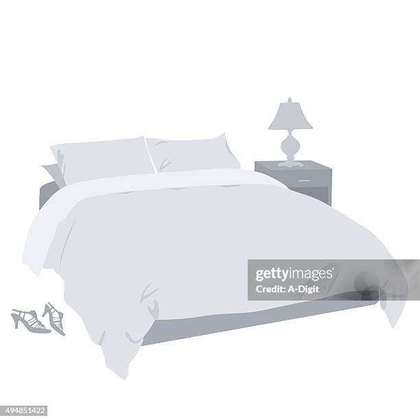 schlafzimmer einrichtung - bettdecke stock-grafiken, -clipart, -cartoons und -symbole