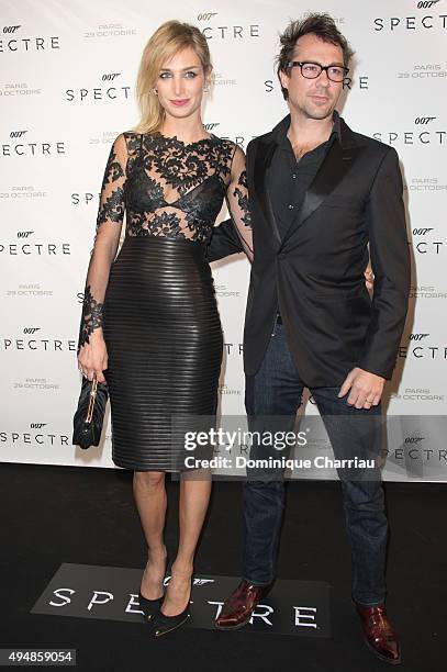 Pauline Lefevre and Julien Ansault attend the "Spectre" Paris Premiere at Le Grand Rex on October 29, 2015 in Paris, France.