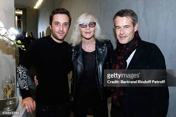 Co-Founder of the Store, Louis Leboiteux, Betty Catroux and Philippe Mugnier attend the Opening of the Collection 'Exemplaire x Nicolas Ouchenir' at...