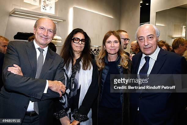 President of l'Oreal Jean-Paul Agon, Francoise Bettencourt Meyers, Sophie Agon and Jean-Pierre Meyers attend the Opening of the Collection...