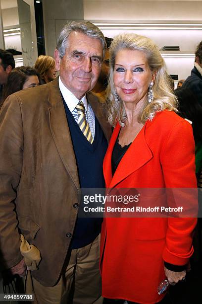Baron and Baroness Gilles Ameil attend the Opening of the Collection 'Exemplaire x Nicolas Ouchenir' at Exemplaire Store on October 29, 2015 in...