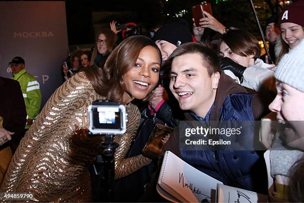 Actress Naomie Harris attends the 'Spectre 007' Moscow premiere in Oktyabr cinema hall on October 29, 2015 in Moscow, Russia.