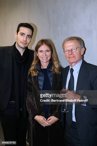 Co-Founder of the Store, Jean-Victor Meyers, Sophie Agon and Charles-Henri Filippi attend the Opening of the Collection 'Exemplaire x Nicolas...
