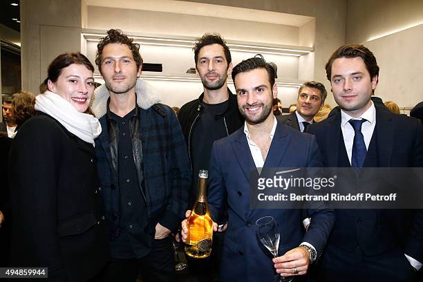 Star Dancer Marie Agnes Gillot, Members of Musical Group Aaron, Simon Buret and Olivier Coursier, Guest and Rodolph Frerejean Taittinger attend the...